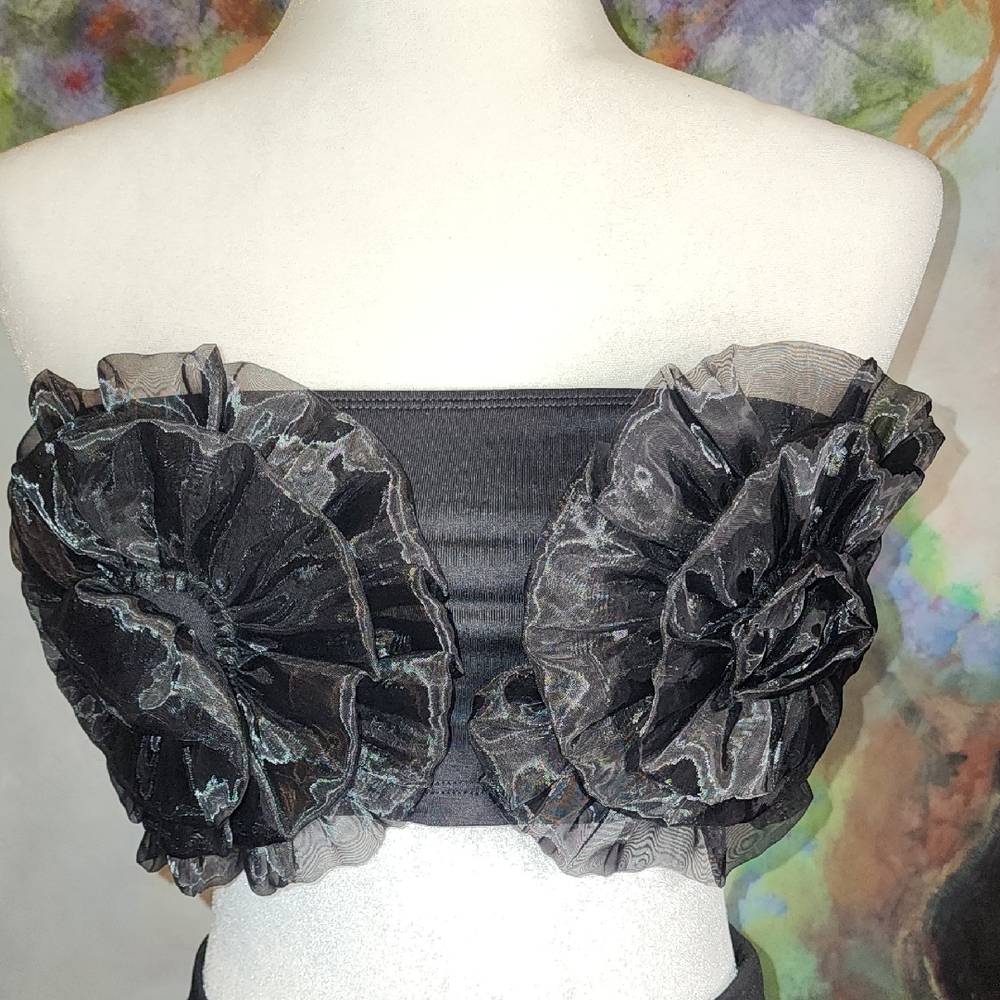 Zara Organza Flower Bandeau Top - Picture 4 of 5